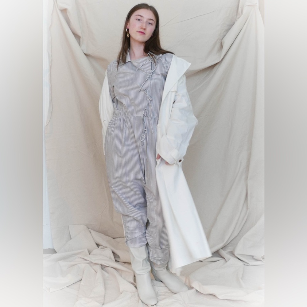 Chelsea Mak Admiralty Jumpsuit | Grey Nautical Stripe | Cotton